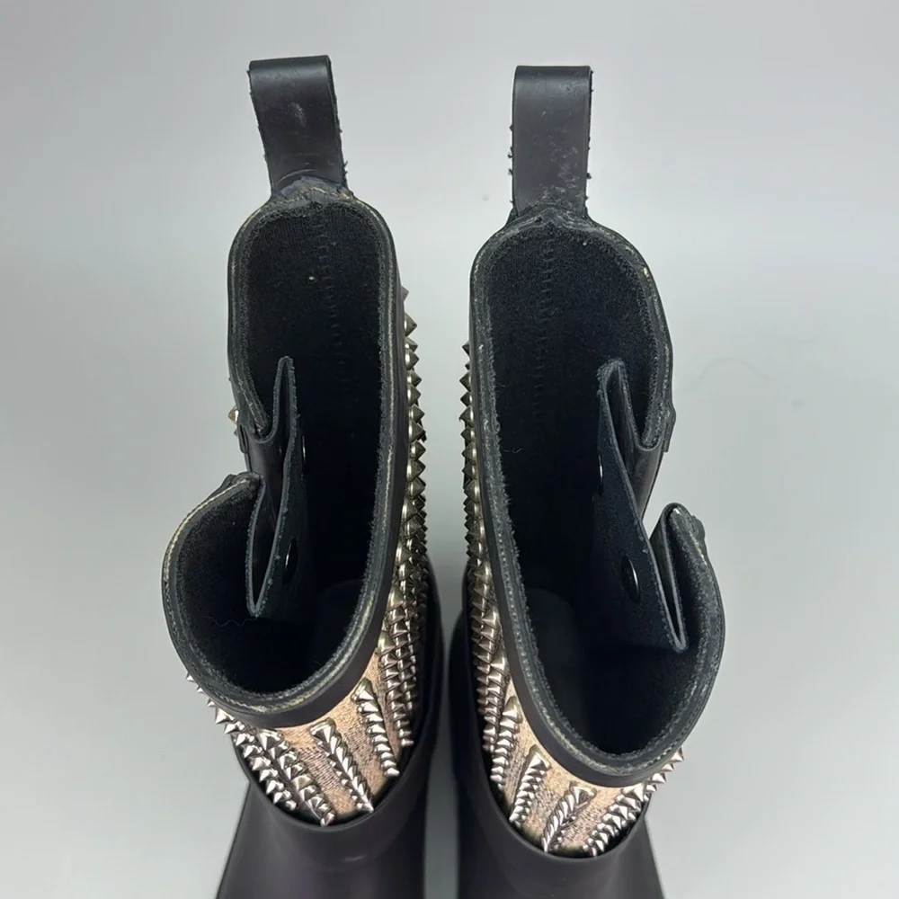 Burberry Studded Moto Holloway Rain Boots